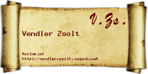 Vendler Zsolt névjegykártya